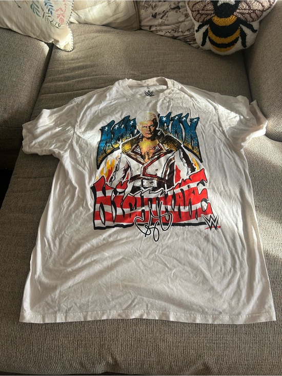 Ripple Junction Other - White WWE Graphic Men’s T‑Shirt - Cody Rhodes American nightmare Design